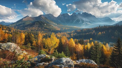 Autumn landscape in the Tatra Mountains. Poland generative ai - obrazy, fototapety, plakaty