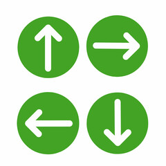 arrow icon set on circle isolated on white background