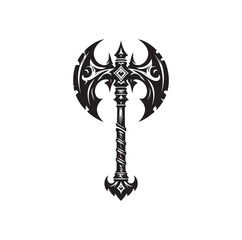 Fototapeta na wymiar fantasy weapon axe vector illustration. viking tools