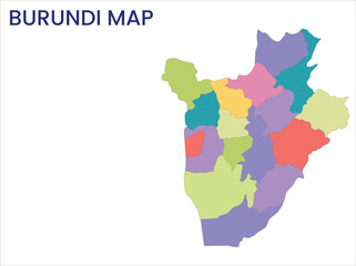 Fototapeta na wymiar High detailed map of Burundi. Outline map of Burundi. Africa