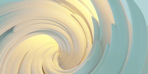 Abstract creamy swirls creating an artistic spiral illusion 3d render illustration