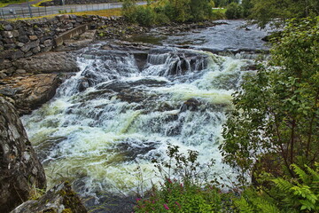 Wild river at Froland in Norway, Europe
