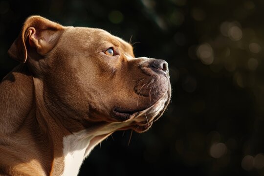 Portrait of a pit bull dog.
