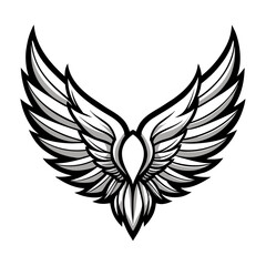 Obraz premium Bird wings vector illustration tattoo style.