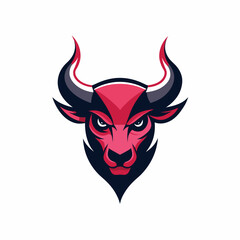 Minimalist Bull mascot logo icon element vector graphic sign symbol clipart vector illustration