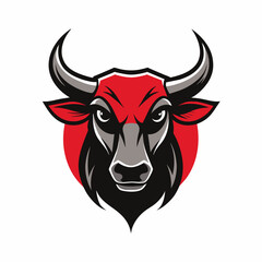 Minimalist Bull mascot logo icon element vector graphic sign symbol clipart vector illustration