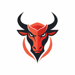 Minimalist Bull mascot logo icon element vector graphic sign symbol clipart vector illustration