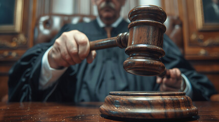 Justice Served: Framing Judge's Gavel Strike [created with generative AI technology]