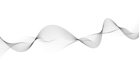 Abstract wave lines background. Blending wave line background. Black wave on white background.