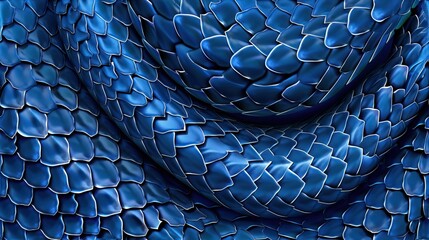 An abstract image showcasing a complex pattern of blue scales