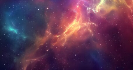 A stunning nebula with vibrant colors and stars, representing the vastness of space and cosmic beauty.
