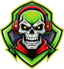 Skull gaming mascot logo icon element vector graphic sign symbol clipart vector illustration © Multi-Media