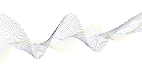 Abstract wave line background. Colorful curving flow lines on white background.