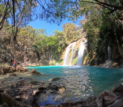 Cascadas de El Chiflon,Chiflon waterfalls,Centro Ecoturistico Cascadas el Chiflon, Chiapas state of Mexico near borders with Guatemala,panorama landscape view