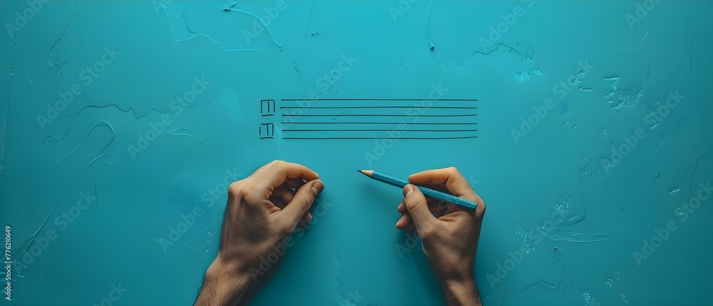 Poster creating a checklist of key action items for decision-making in business. concept research market tr