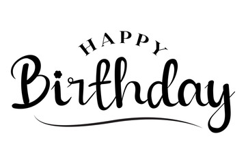 Happy Birthday typography lettering vector illustration.