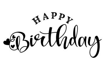 Happy Birthday typography lettering vector illustration.