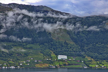Village Grimo at Hardangerfjord in Norway, Europe
