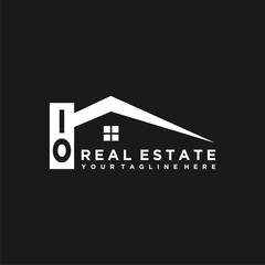 IO Initials Vektor Stok Real Estate Logo Design