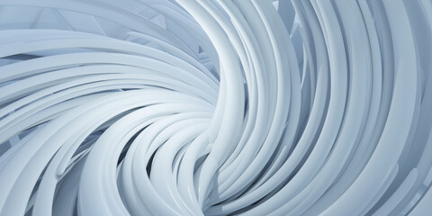 Abstract swirls of blue and white creating an artistic vortex design 3d render illustration