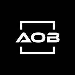 Initial letter AOB logo design. AOB logo design inside square.