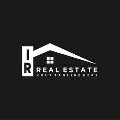 IR Initials Vektor Stok Real Estate Logo Design - obrazy, fototapety, plakaty