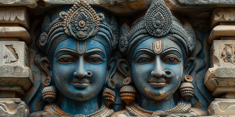 Fototapeta premium Lord Krishna & Radha Statue