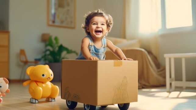 A Toddler's Cardboard Box Adventure.