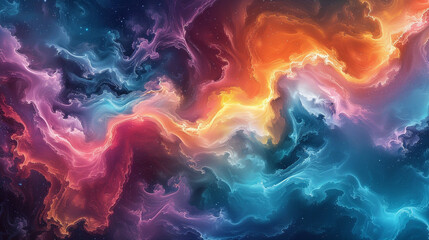Obraz na płótnie Canvas Eternal nebula of liquid colors 