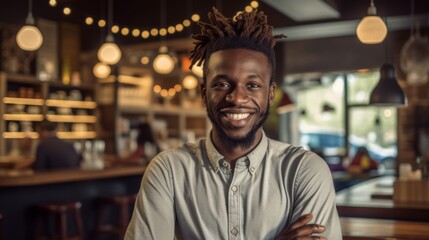 Fototapeta premium Confident Entrepreneur at Cafe