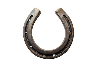 iron horseshoe as a symbol of good luck on isolation
