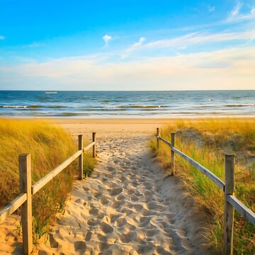 path to the beach, a beach with a fence and a beach with a beach view summer sun beach