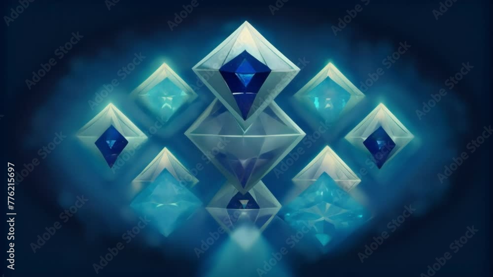 Poster a collection of glowing diamonds arranged in a precise lattice pattern evoking a sense of order and 