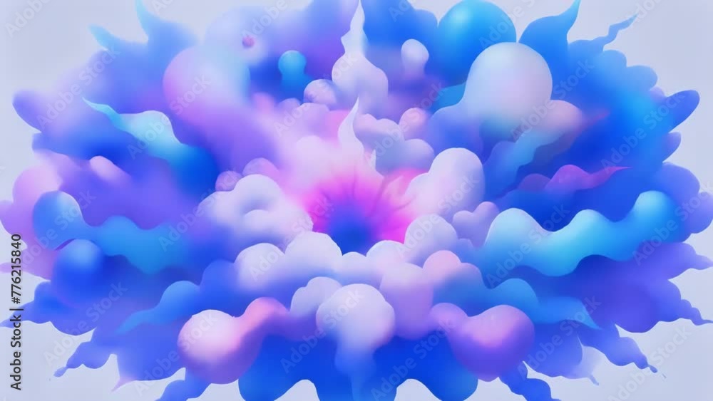 Poster an ethereal mix of pastel pinks and blues intertwine in an otherworldly display of psychedelic smoke