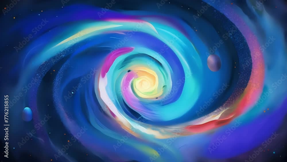 Poster Swirling vortexes of color and light tracing the magnetic whirlpools that guide the movement of charged particles.