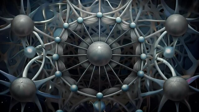 A complex web of metallic s interconnected and constantly changing.