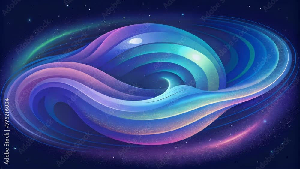 Poster The holographic waves seem to defy gravity as they twist and turn creating a sense of magical and weightless movement.