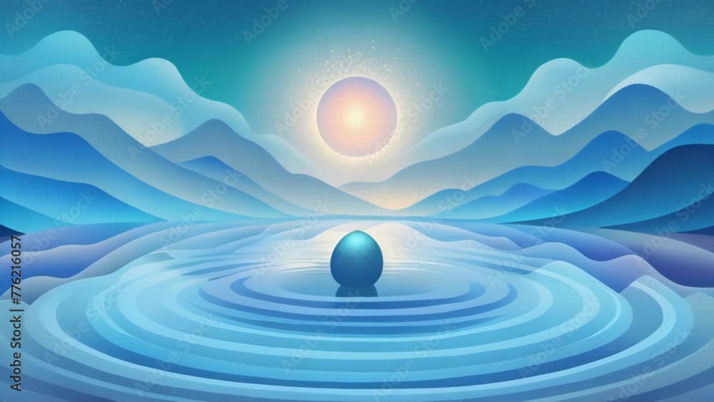 Aufkleber An abstract representation of the calming and meditative energy of rippling water patterns.