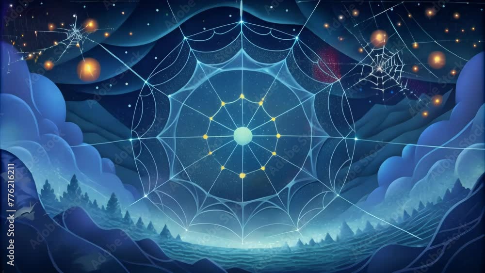 Aufkleber An otherworldly web of wispy luminescent threads radiating the magical aura of an aurora.