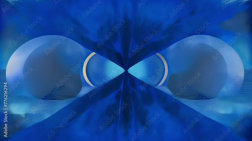 Aufkleber A pair of parallel lines of varying thickness stretching into infinity create a portallike illusion in a sea of abstract shapes.