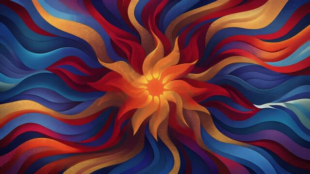 Vibrant colors and rich textures come together in a freeflowing tapestry of patterns.