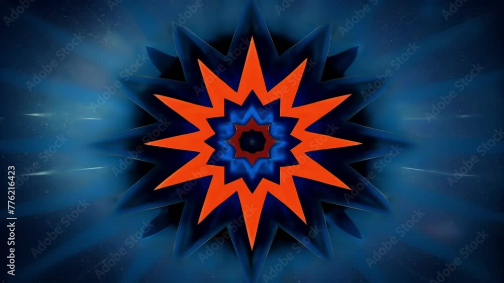 Poster A burst of sharp jagged lines shooting out from a central point representing the infinite potential of angular momentum.
