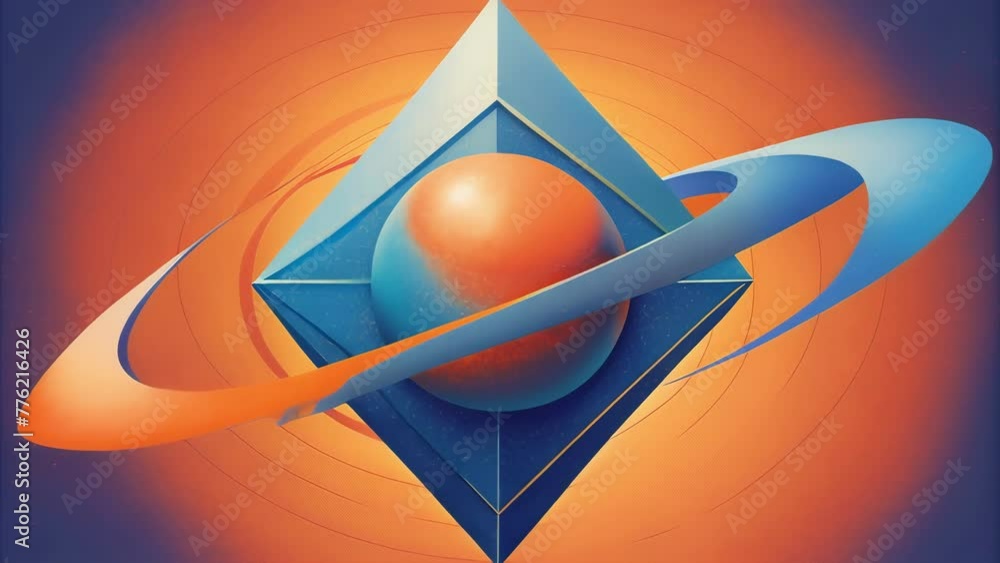 Poster A dynamic composition of sharp angles and fluid curves capturing the constant motion and kinetic energy of angular momentum.