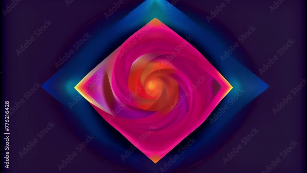 Poster A vibrant geometric mix of triangles and lines evoking the concept of angular momentum in a mesmerizing swirl.