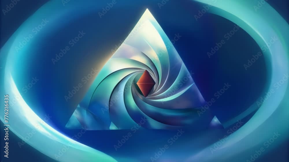 Aufkleber A staccato rhythm of triangular shapes in constant motion capturing the inherent momentum and fluidity of angular momentum.