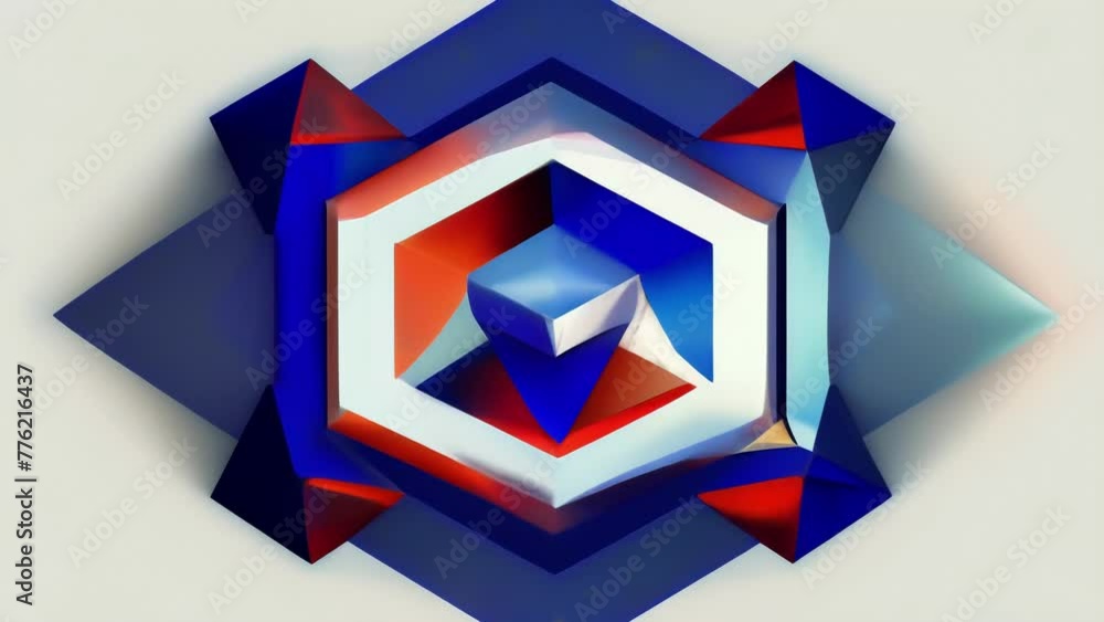 Poster A multilayered collage of angular fragments and overlapping shapes representing the complex and everchanging nature of angular momentum.