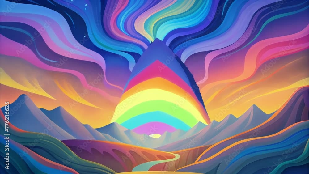 Aufkleber a mesmerizing display of colors flowing in a cascading motion creating a dreamy and abstract landsca