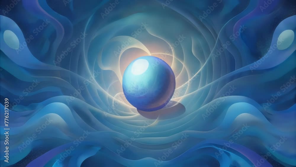 Poster Fluid and everchanging an abstract representation of ethereal energy pulsating and vibrating with unseen force.