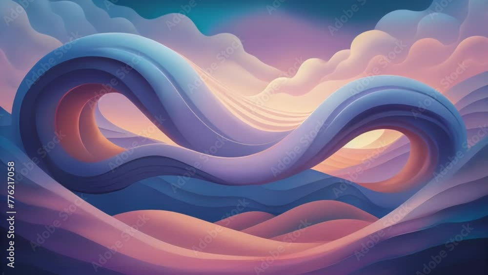 Aufkleber A mesmerizing display of undulating forms and ethereal hues representing the infinite potential of ethereal energy.