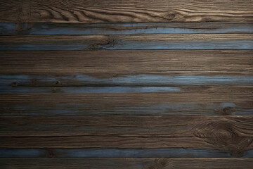 Naklejka premium Brown and blue old dirty wood wall wooden plank board texture background with grains and structures